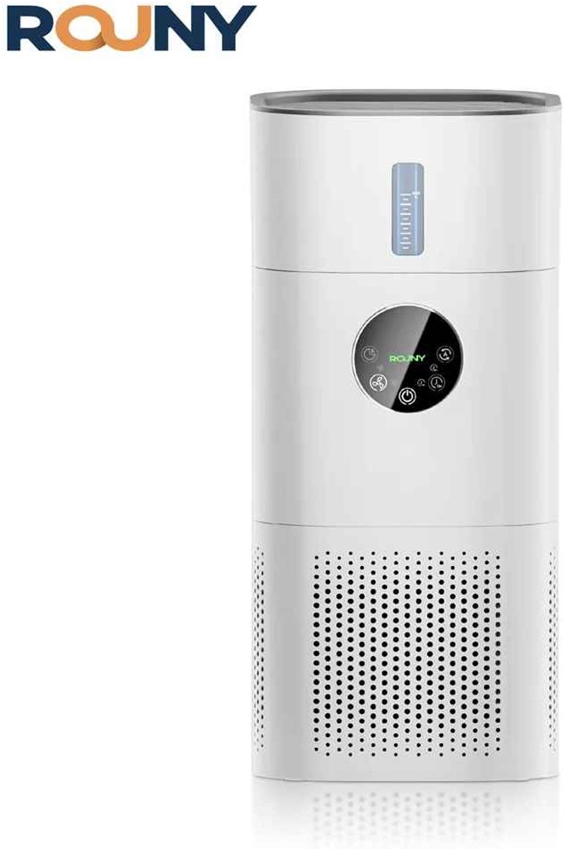 De Warenloods - 2-in-1 Luchtreiniger en Luchtbevochtiger - Tegen vieze geurtjes, huisstofmijt en huisdierallergie - H13 True HEPA-filter - 35-60m² - 25dB - Afneembare Bevochtigingsmodule - Wit (8721472612004)