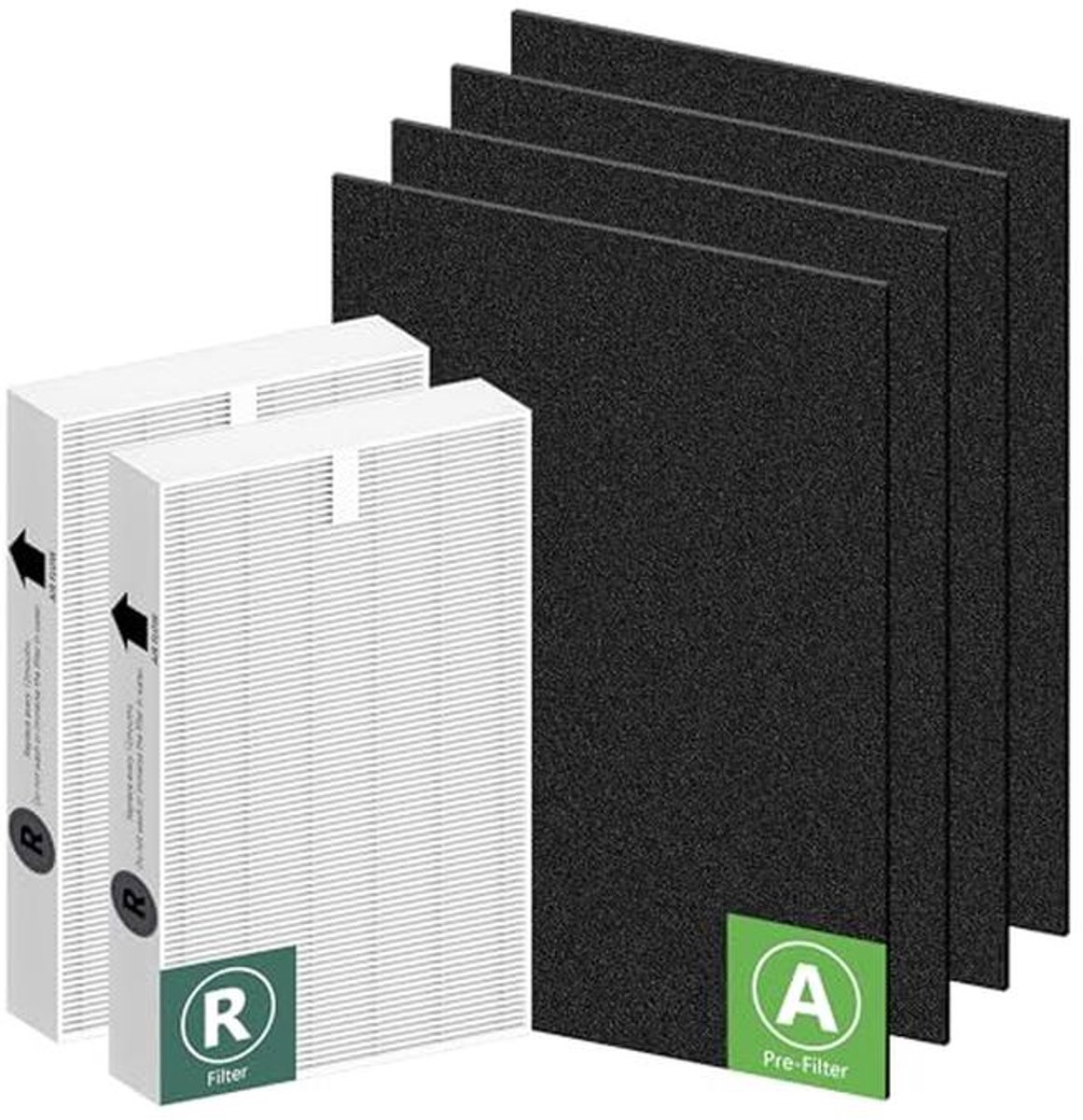 HEPA-filter vervangingsset voor luchtreinigers - 4-pack met actieve kool voorfilters (9101067427722)