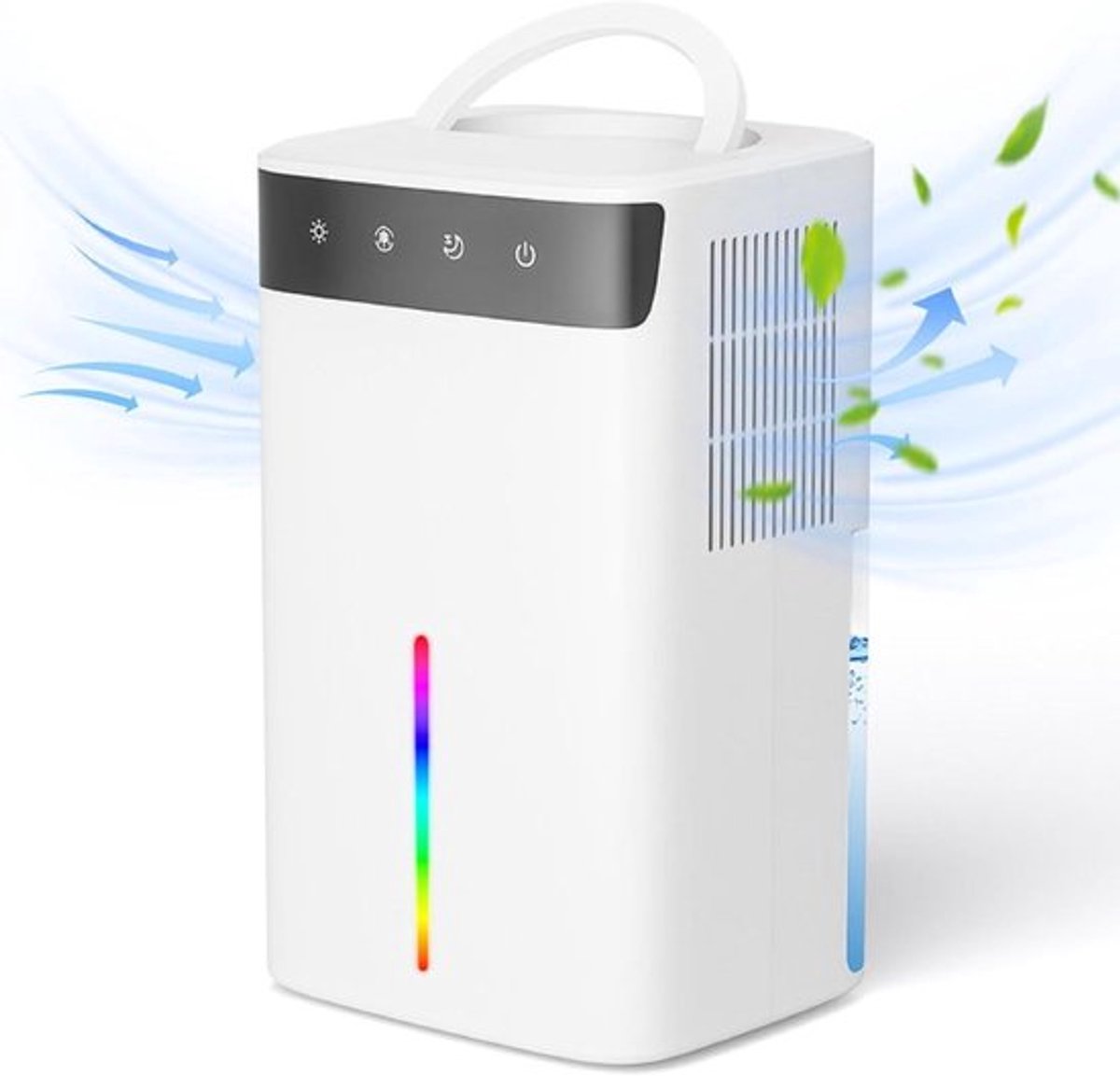 KARZO - Elektrische Luchtontvochtiger 26 liter - Stil - Ontdooifunctie - Slaapmodus - 7 Kleurlichten - Luchtreiniging - Tegen Vocht en Schimmel - Ideaal voor Slaapkamer (8721526184082)