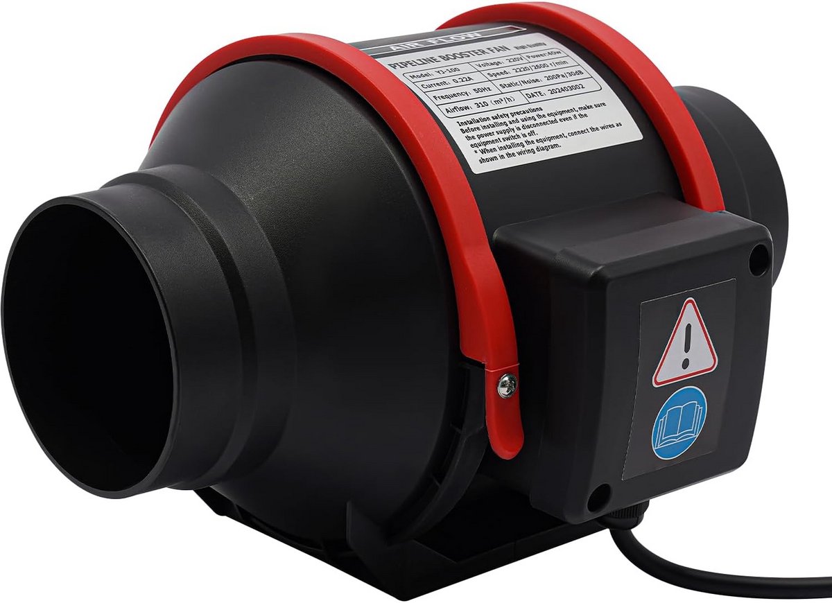 Krachtige Buisventilator 100 mm voor Ventilatie en Luchtreiniging (9101057832932)