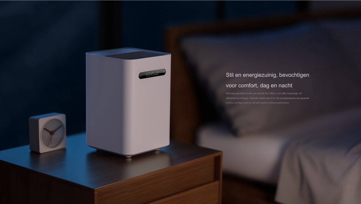 Luchtbevochtigers - Luchtbevochtiger - Luchtbevochtiger slaapkamer - Luchtontvochtigers - Luchtreinigers - Aromadiffusers - Luchtbevochtiger met App - 4 Liter Capaciteit - Energiezuinig - Aromatherapie - Wit (9504746862379)