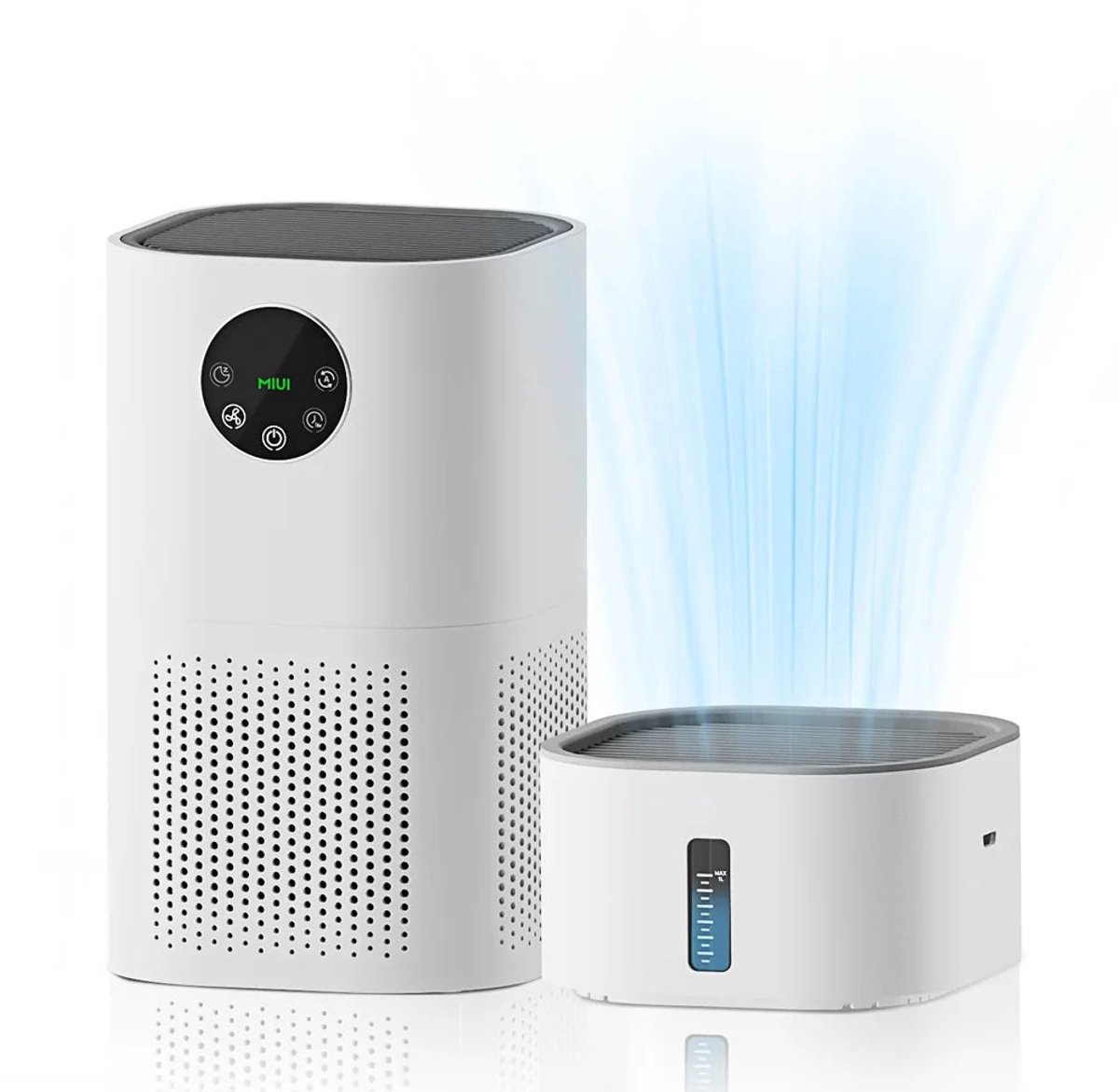 Luchtreiniger - met Luchtbevochtiger - 2-in-1 - HEPA H13 Filter - Allergieën - Huisdierenhaar - en Rook - Stil en Efficiënt - Geschikt voor Slaapkamer en Woonruimte - met Een Bevochtigercomponent (8721297905046)