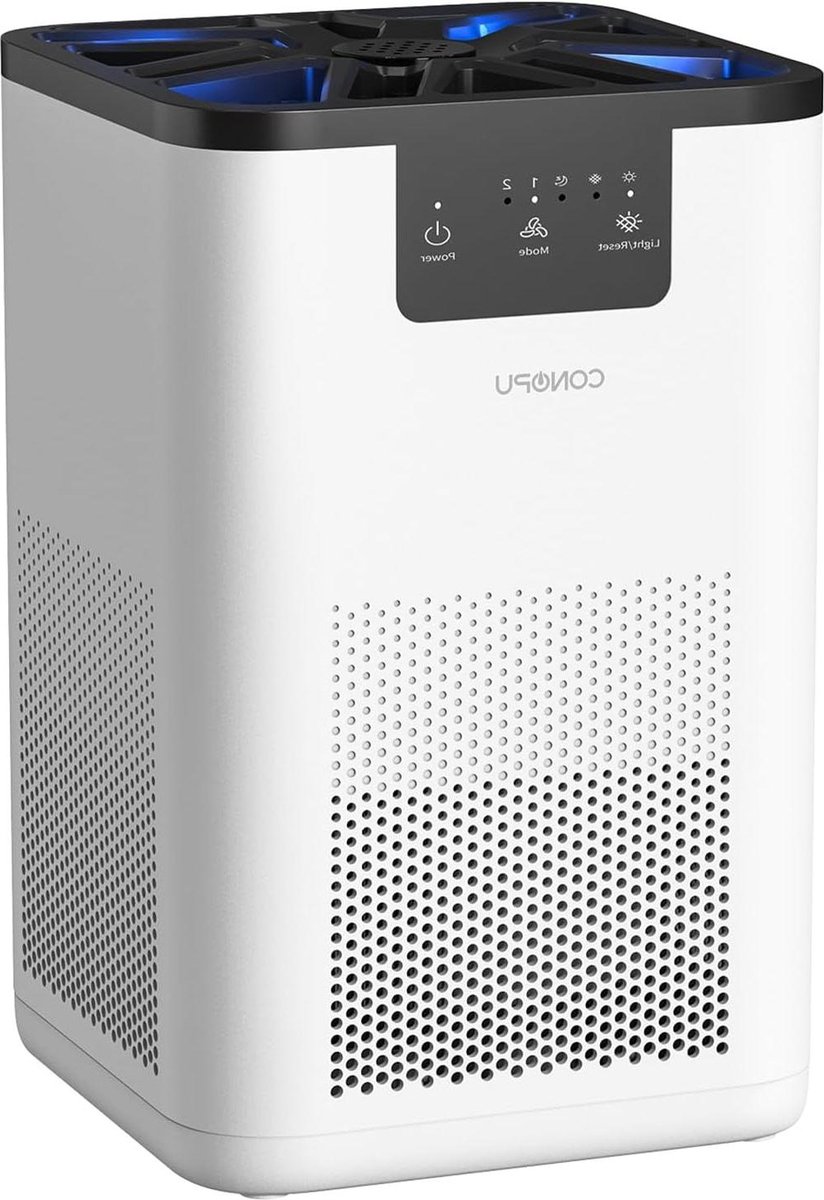 Luchtreiniger slaapkamer thuis - HEPA H13-filter - 3-staps filtratie - Aromatherapie functie - nachtlamp (8785301331122)