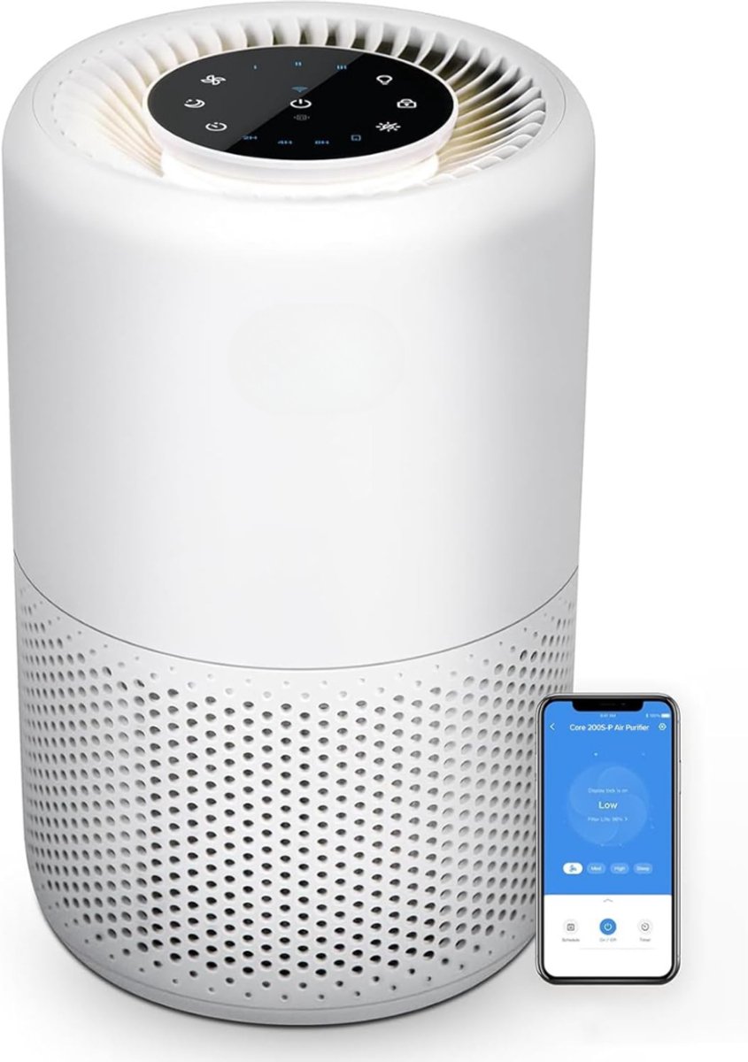 Quvo® Luchtontvochtiger en luchtreiniger - Luchtontvochtiger slaapkamer - Luchtontvochtiger - Wit - 21cm x 21cm x 32cm (6153538730773)