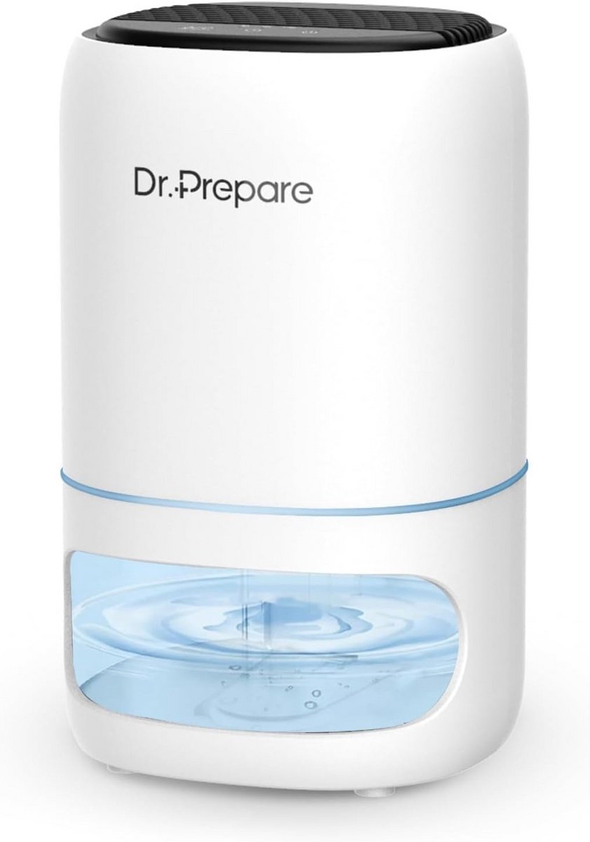 Stille, draagbare luchtontvochtiger met luchtreiniging en 7 kleuren sfeerverlichting voor kamers tot 30 m² (9101057948732)