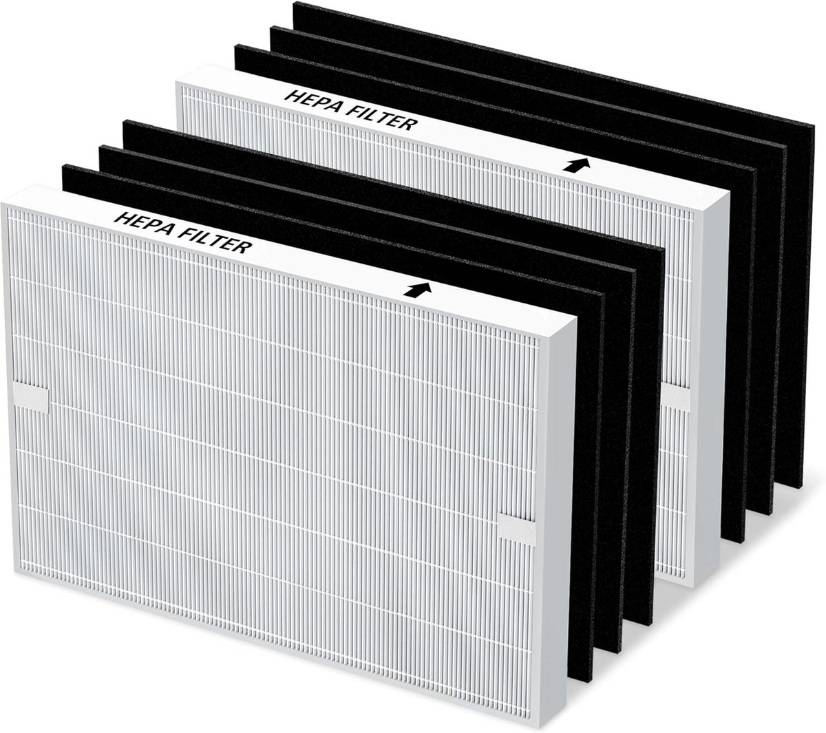 Vervangende Filterset voor Luchtreiniger AP-1512HH en 200M-model - 2 HEPA en 6 Koolstoffilters (9101073910942)