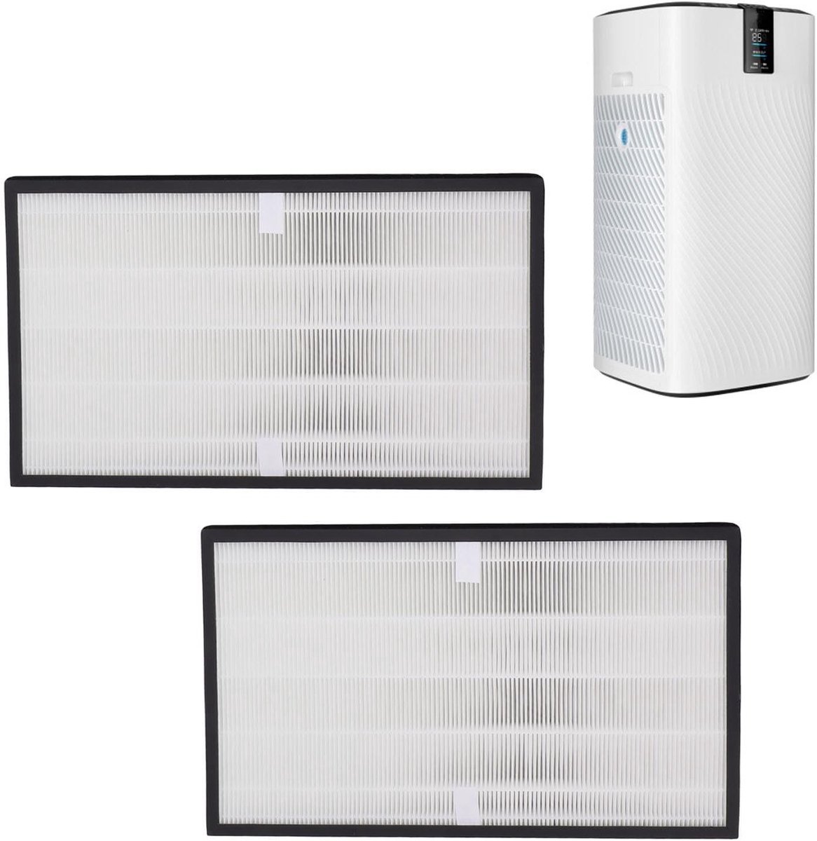 Allecto - Luchtreiniger Vervangingsfilters - Hoge Prestaties - Geschikt voor KJ700G H32 720G H31 - Effectieve Luchtfiltratie - Geurvermindering - Eenvoudige Installatie - Regelmatig Onderhoud - Wit 2-delige Set. (8734451171041)