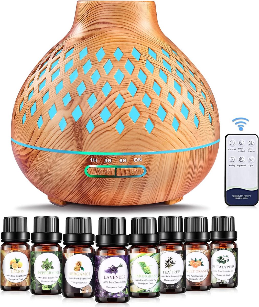 Aroma Diffuser - luchtreiniger voor grote ruimtes |Luxe wellness cadeau | Relax accessoires - Geurverspreider (8720837156511)