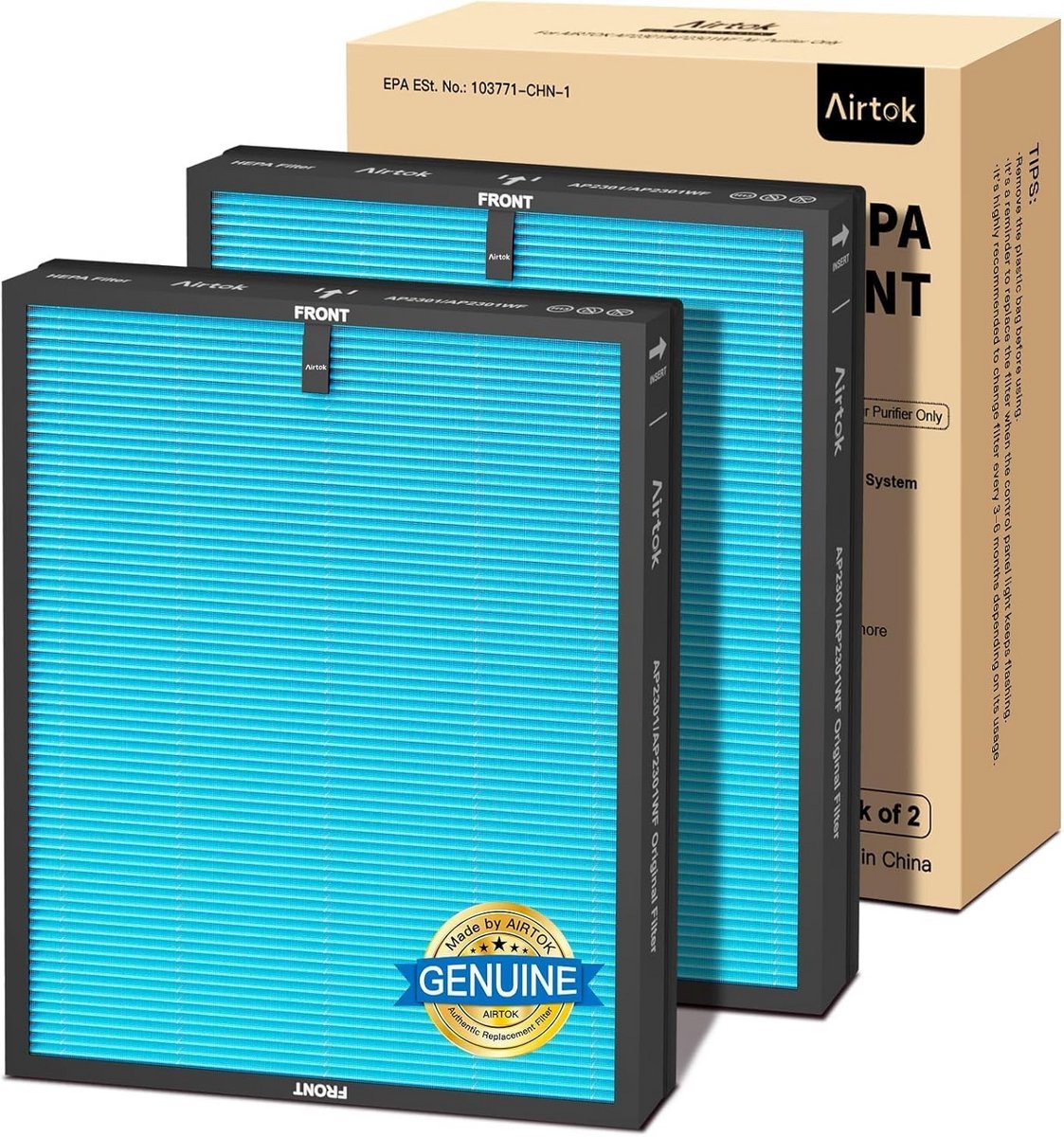 HEPA Luchtreiniger Vervangingsfilter Koolstof voor AP2301 Allergieën Pollen Stof Haren (9101098182409)