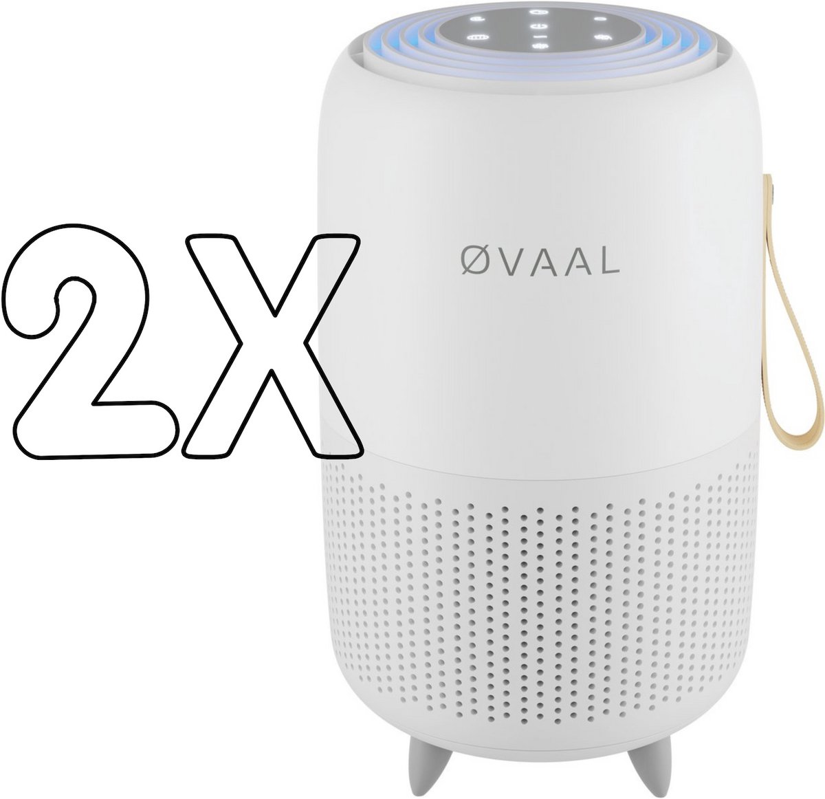 Øvaal Luchtreiniger 2 Stuks - Multi Pack 2 - Air Purifier - met vervangbaar HEPA13 Filter + koolstoffilter - 250 m³/u - Helpt tegen stof, huisstofmijt, hooikoorts en allergie - Slaapstand en Automatische Stand - Luchtkwaliteit Indicator (8720726388436)
