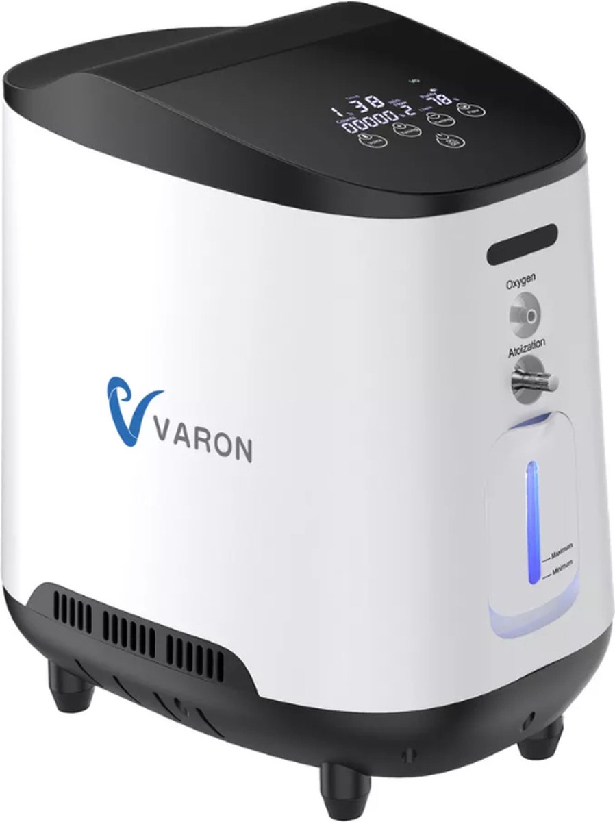 Varon - Zuurstofconcentrator - Oxygen Concentrator - Zuurstof Generator - Zuurstofpomp - Luchtreiniger - Pollen - Zuurstof - Laag bedrijfsgeluid - 1L-7L - Wit (6331631214288)