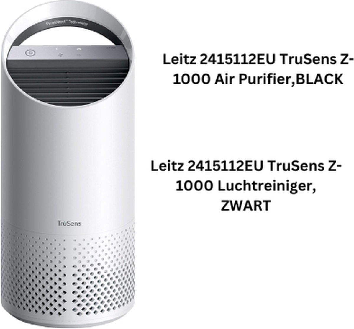 Z-1000 luchtreiniger met fijnstoffilter - stil - thuis - schone lucht - 360 graden - bacterien (8721098680586)