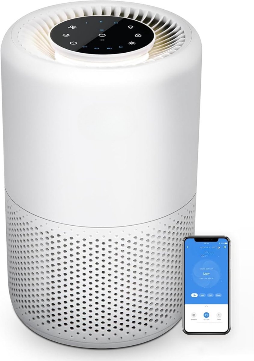 Zyrex® Luchtontvochtiger en luchtreiniger - Luchtontvochtiger slaapkamer - Luchtontvochtiger - Wit - 21cm x 21cm x 32cm (6153230244264)