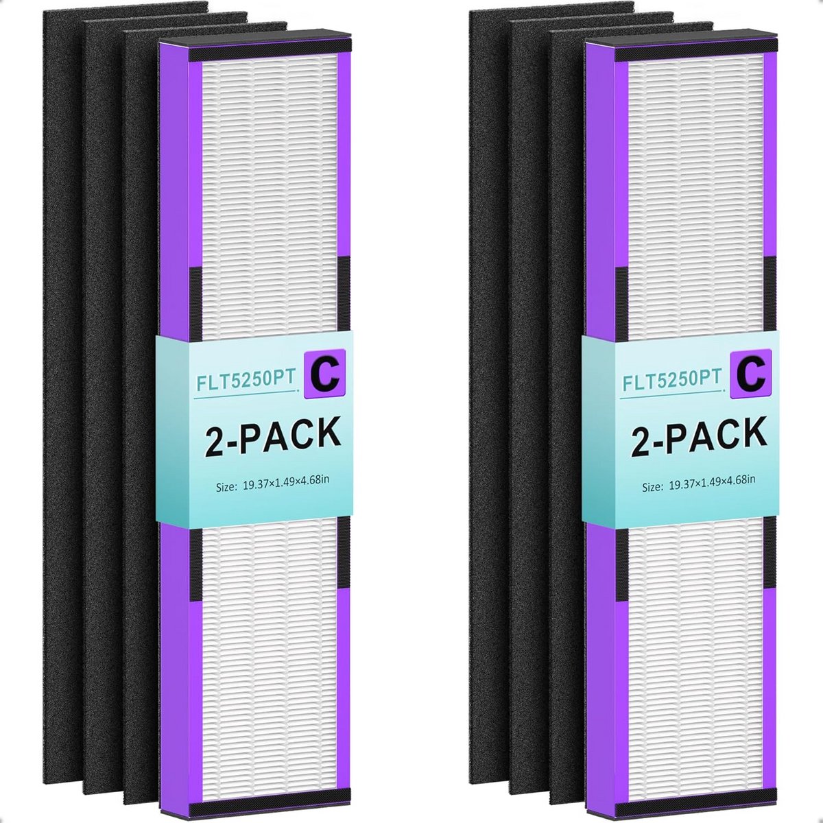 2-Pack HEPA Vervangingsfilter Type C voor Luchtreiniger Modellen - Krachtige Filtratie (9101119059369)