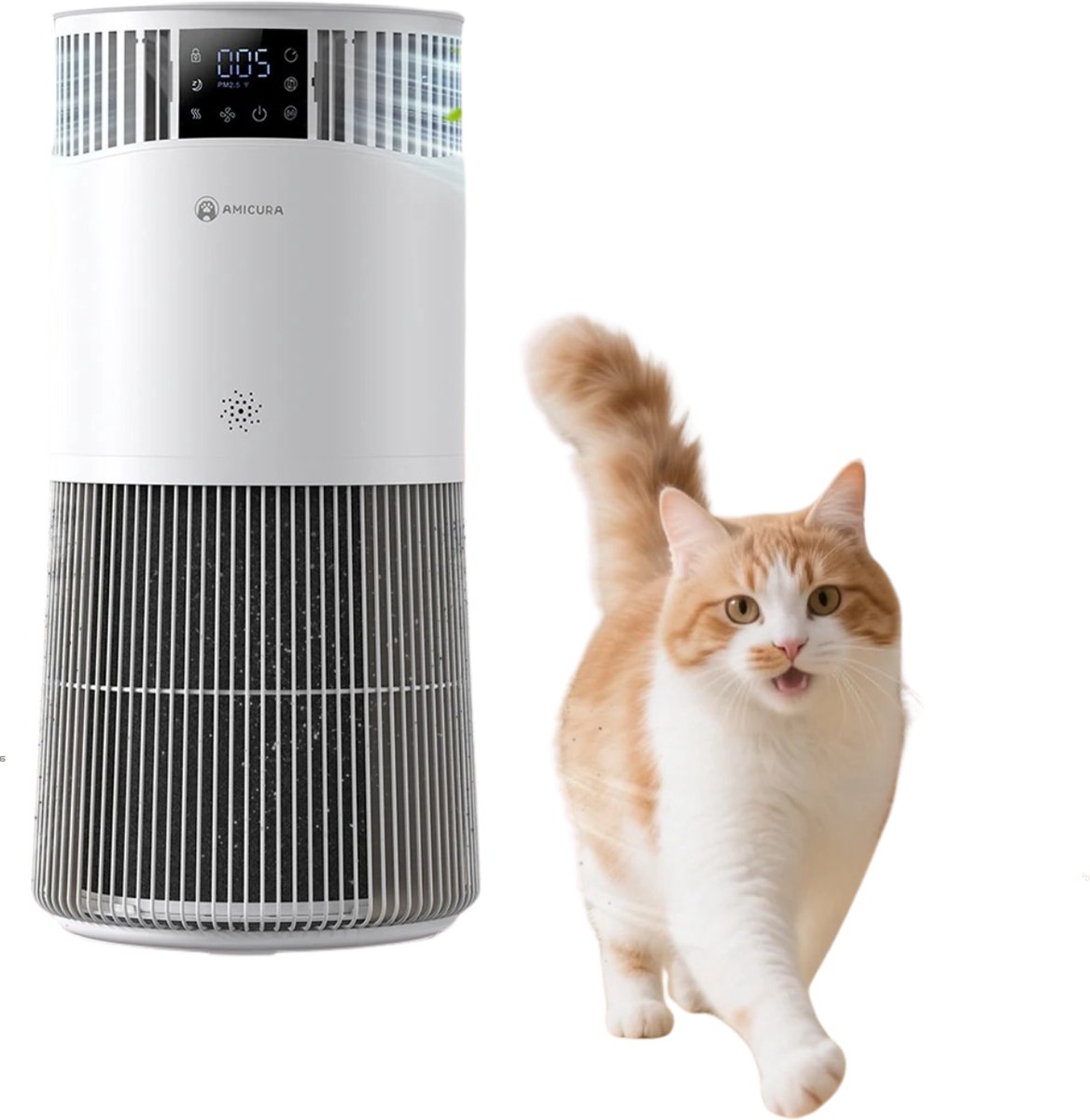 DIMICO - Luchtreinigers tegen huisdierenallergie, haren, allergenen en geuren - Air purifier - HEPA filter - App en slaapmodus (6153500629661)