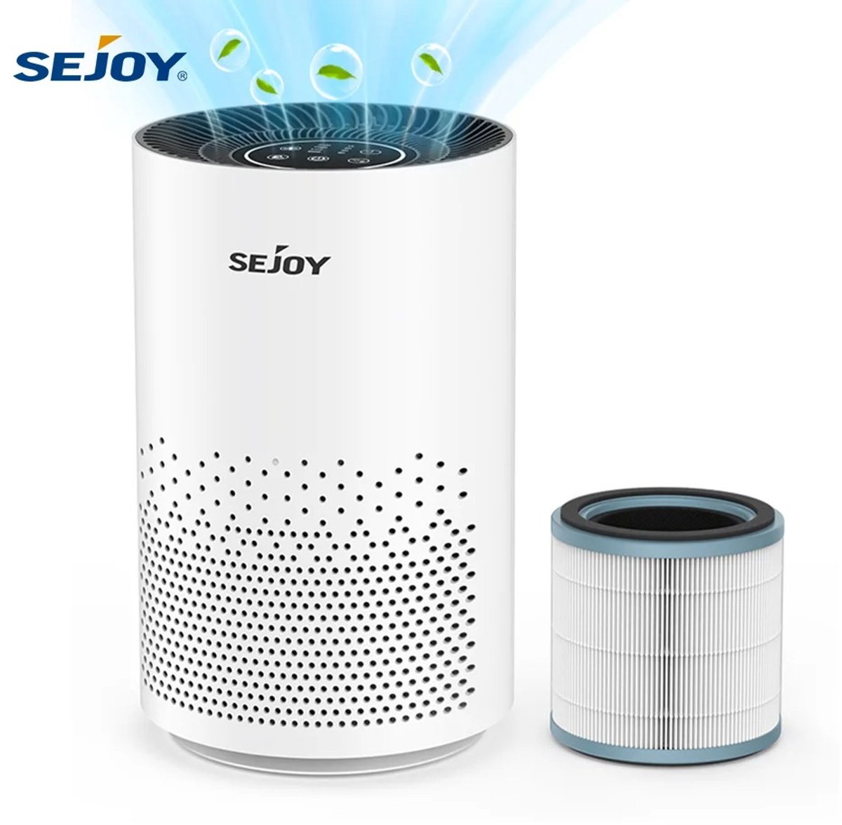 Linkforu - Luchtreiniger - Hepa-filter - Verwijdert geurtjes en Rook - Luchtzuivering - 4 Snelheden - Timers - Ionisator - Koud - plasma 360 °- Luchtinlaat met 99,9% - Reinigingsgraad voor Binnengebruik in o.a. Slaapkamers - Gezondheid - 44m2 - Wit (8721515880667)