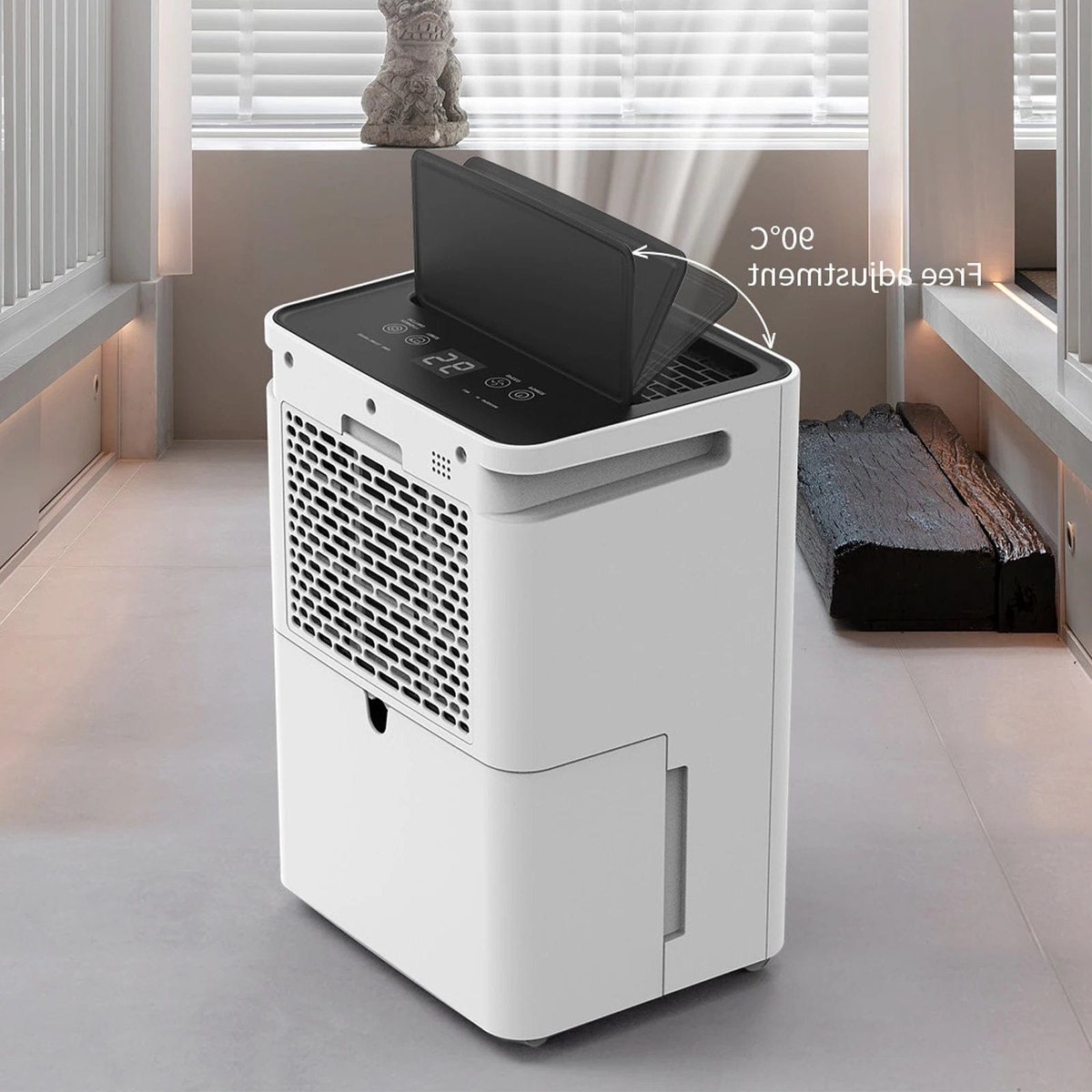 Luchtontvochtiger - Luchtreiniger - Dehumidifier - Draagbare - 38dB - 3.2L - Energiezuinig - Smart Touch Panel - Kledingdroogfunctie - voor Thuis - en Kantoorgebruik - Wit (8721391957682)