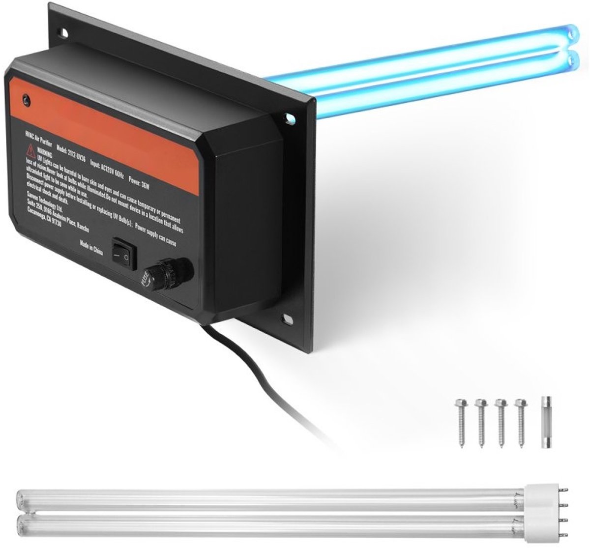 UV-C Luchtreiniger voor Hele Huis - In-kanaal HVAC UV-C Lamp - Vermogen 36 W - Golflengte 254 nm - Voor Airco- en Luchtkanalen - Inclusief 1 Reservelamp (6152724628696)