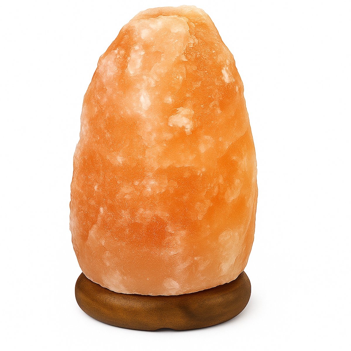 Zoutlamp - Himalaya Zoutlamp - Kristalzout Lamp - Zoutsteenlamp - Nachtlampje - Sfeerverlichting - Handgemaakt - Ioniserende Lamp - Natuurlijke Luchtreiniger - Houten Voet - 2 kg - Stressverlichting - Oranje Gloed - Zoutkristallamp - E14 Fitting (8785342021938)