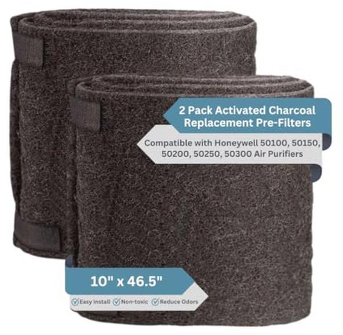 2pk Koolstof Voorfilter Compatibel met Luchtreinigers - Geurabsorber en Bescherming tegen VOS (9101007330631)