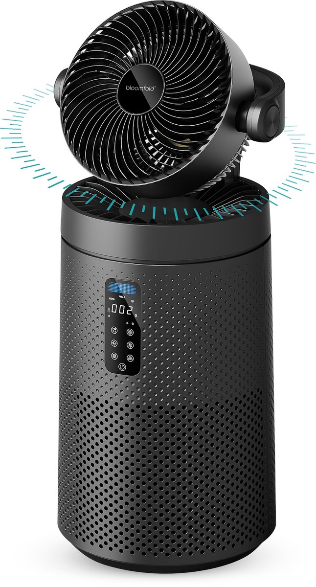 Bloomfold Luchtreiniger met Ventilator - Air Purifier H13 HEPA, 400 CADR, 360° Luchtcirculatie, Stil & Krachtig (8721082275682)