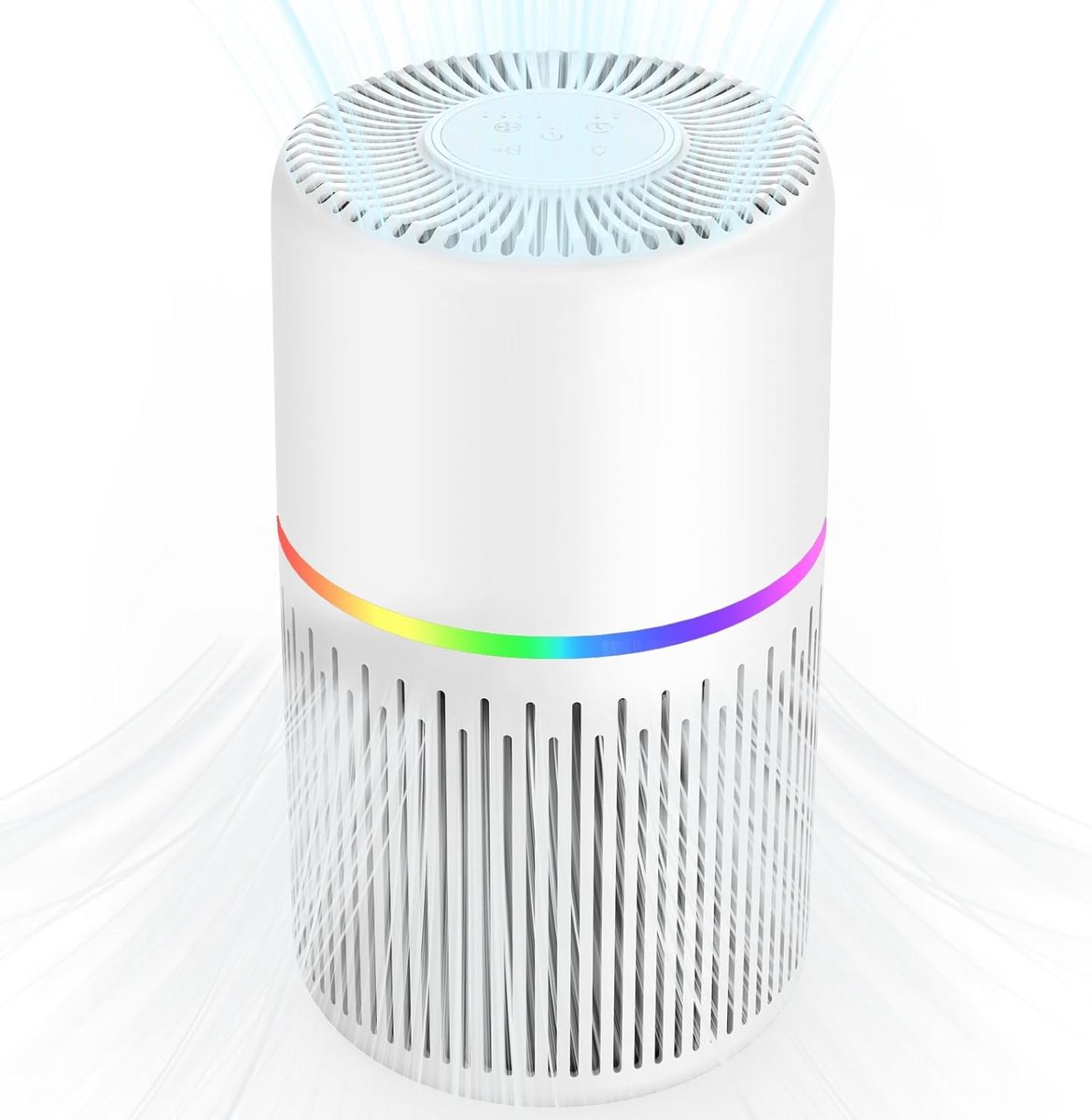 FRESHDEW H13 True HEPA luchtreiniger voor thuis, slaapkamer, grote ruimte, tot 300 vierkante meter, met 360 graden RGB-lichtinlaat, luchtreiniger (9101017754212)