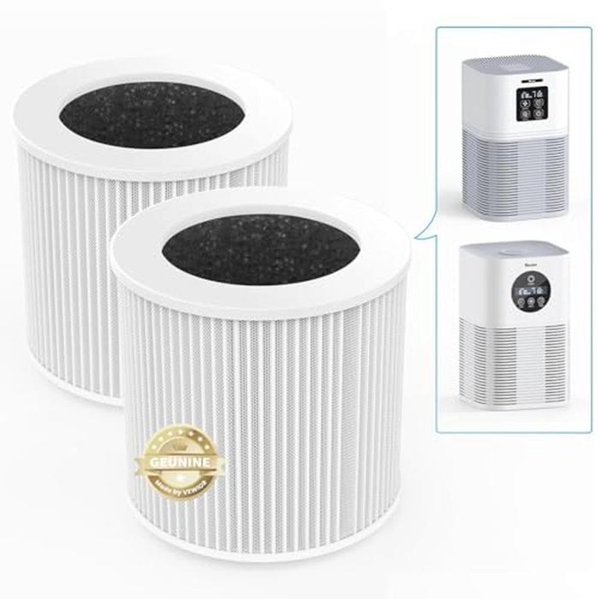 H13 True HEPA Luchtreiniger Vervangingsfilter - Compatibel met Diverse Luchtreinigers - 2 Stuks (9101007138329)