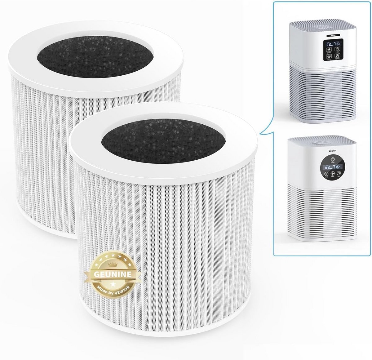H13 True HEPA Luchtreiniger Vervangingsfilter - Compatibel met Diverse Luchtreinigers - 2 Stuks (9101041547712)