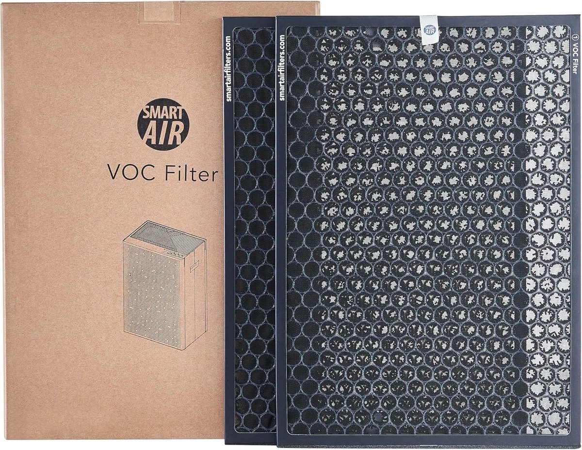Koolstoffilters voor luchtreinigers - Vervangingsfilters elimineren geuren en schadelijke stoffen - 2 stuks (9101014747774)