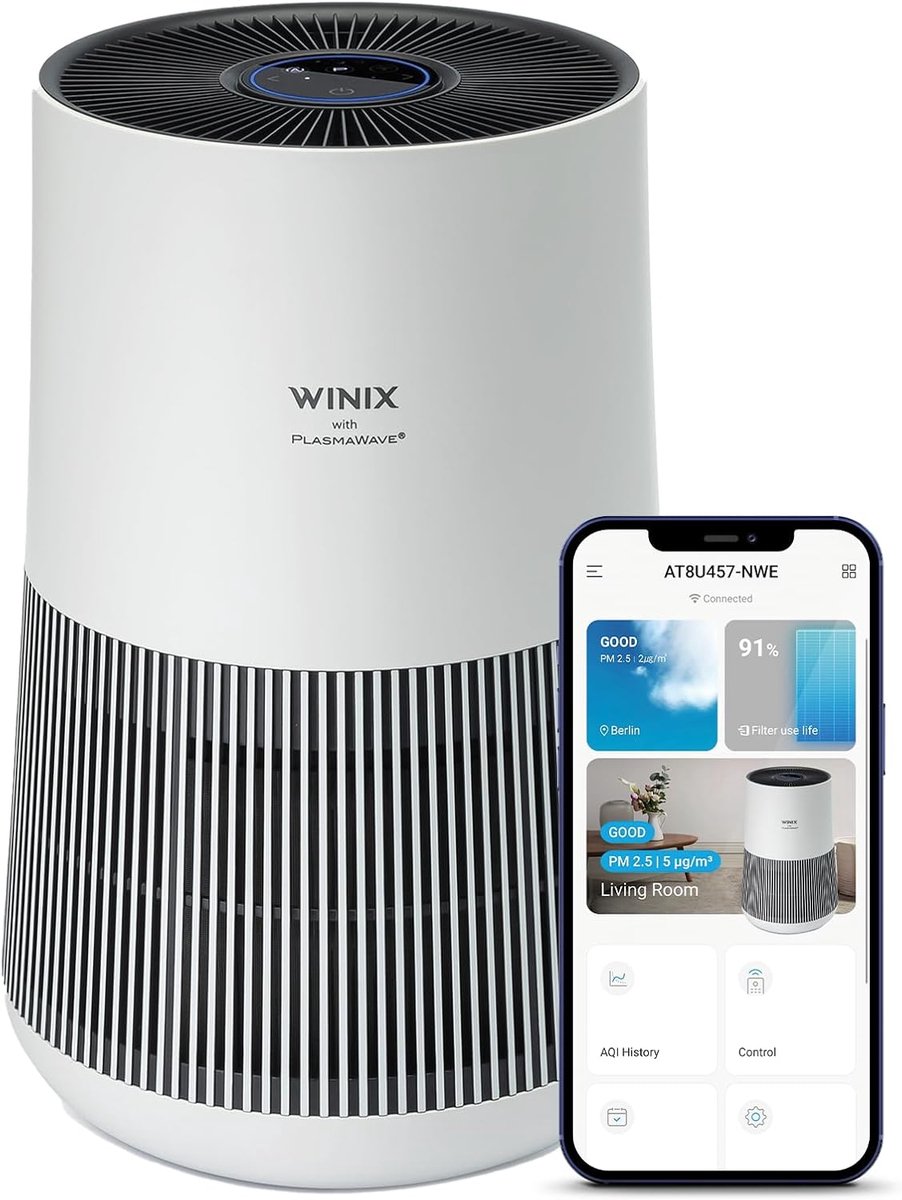 Luchtreiniger - Luchtzuiveraar HEPA - Allergieën en stof - Smart Sensor technologie - 50 vierkante meter - Wit (9101157756336)