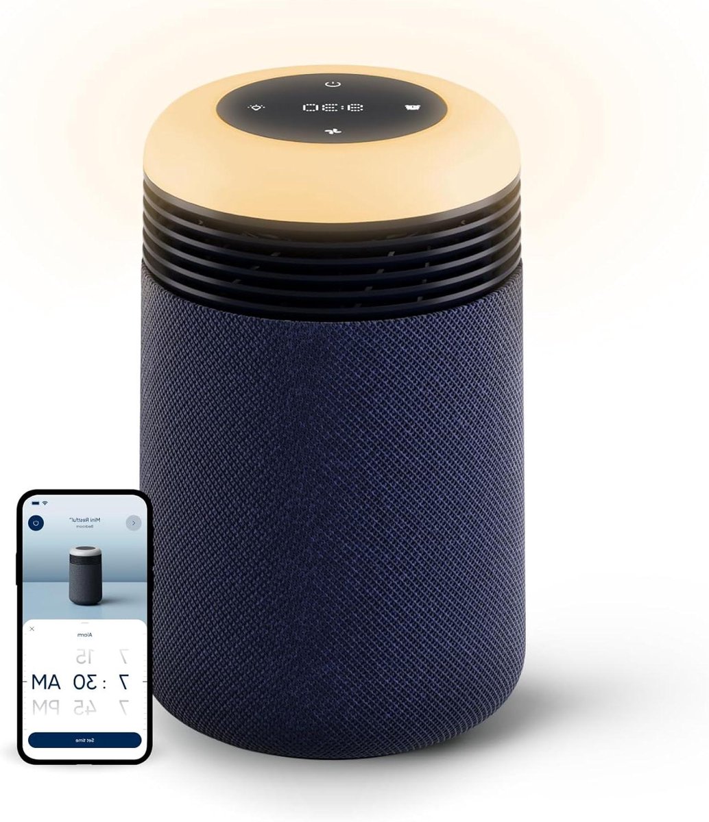 Luchtreiniger Wekker - Luchtzuiveraar Nachtlamp - Slaapkamer Verbeteren - Zonsopgang Simulatie - Compact Nachtkastje Model - Blauw (9101175640372)