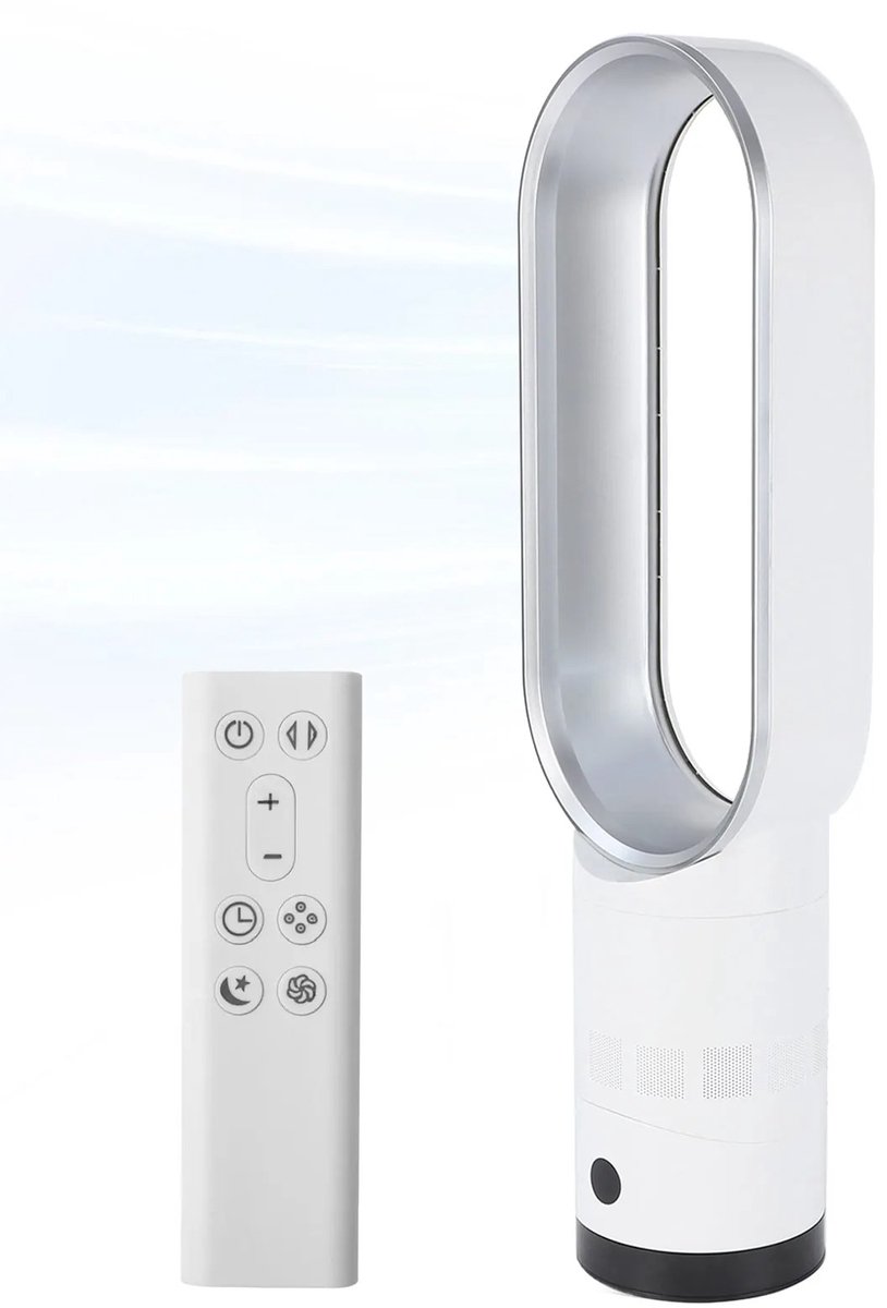 Pelor Bladloze Torenventilator 24 Inch - Luchtreiniger met Koelfilter - 10 Snelheden - Stille Modus - Wit - Veilig & Energiezuinig (8721249662553)