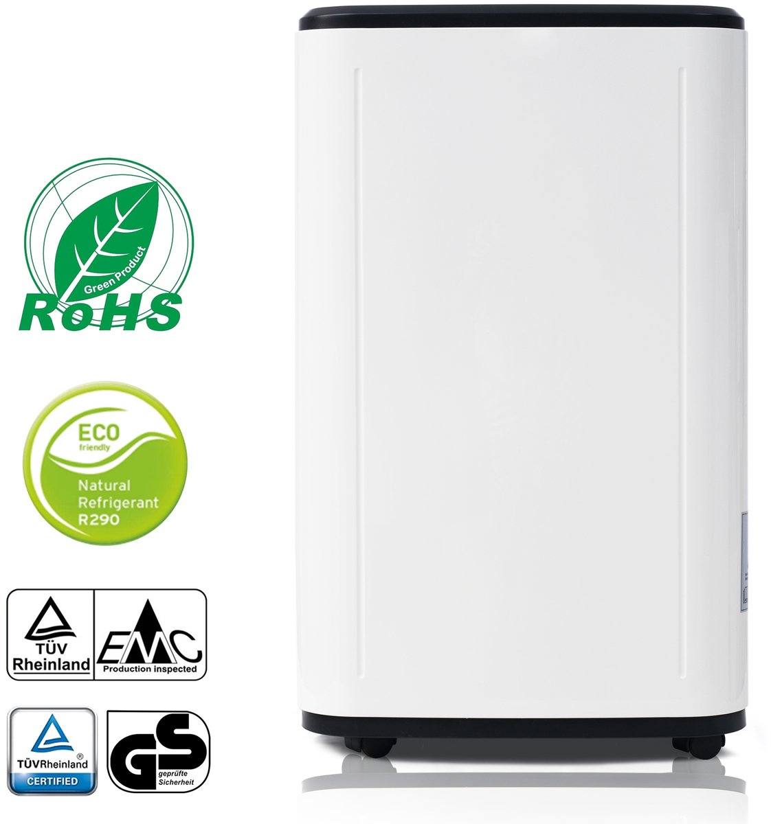 Re-purelife luchtontvochtiger 25L | 3-in-1 ontvochtiger, luchtreiniger en wasdroger | 6L tank met wielen en slangafvoer | 24u timer, LED-display en kindervergrendeling | wit 53 x 33.5 x 26 cm (9331868541642)