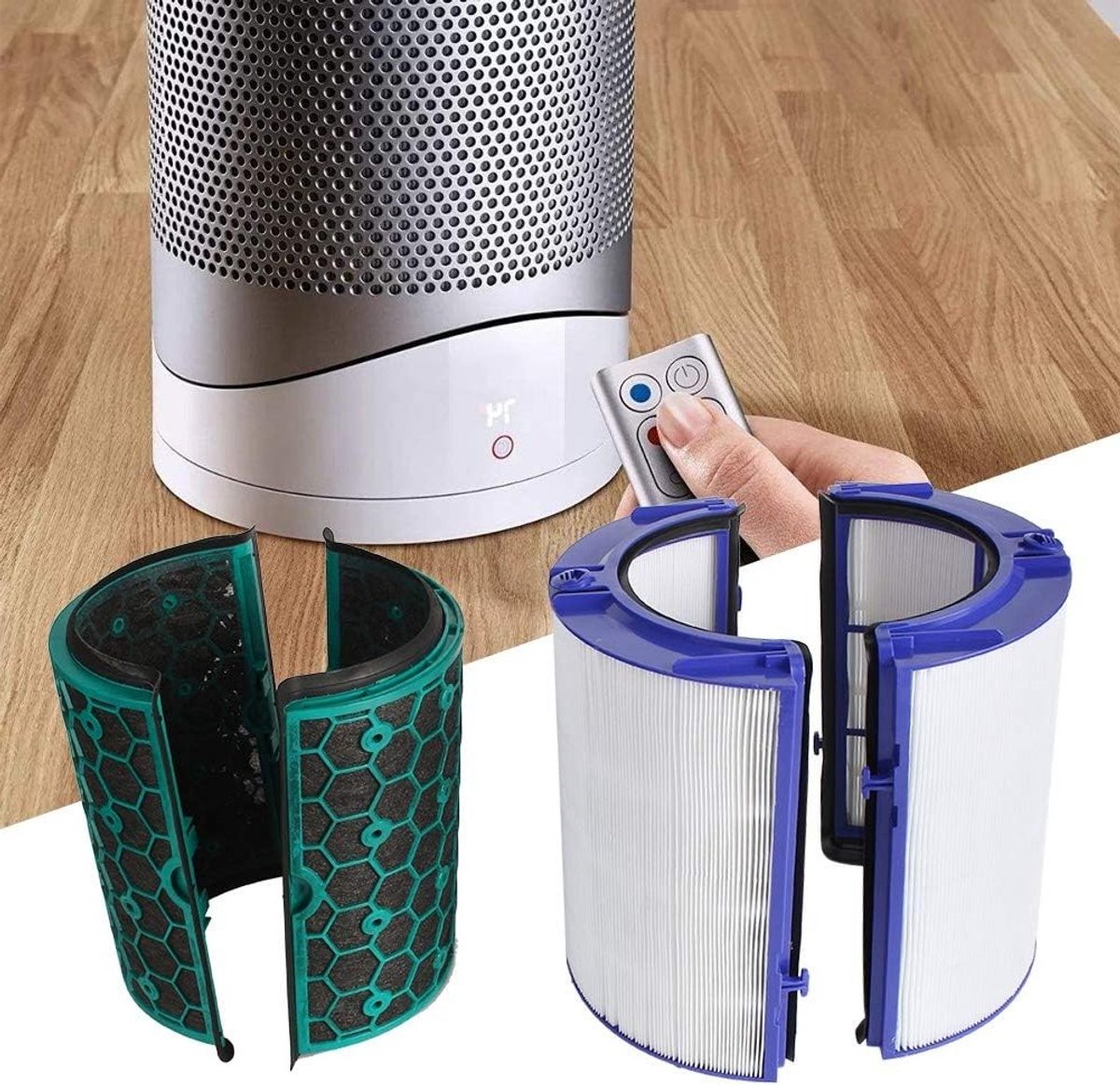 Vervangfilter voor Luchtreiniger, 2 Sets 360° HEPA en Actieve Koolstof Filter voor Verbeterde Luchtkwaliteit en Allergieën (3790100962526)