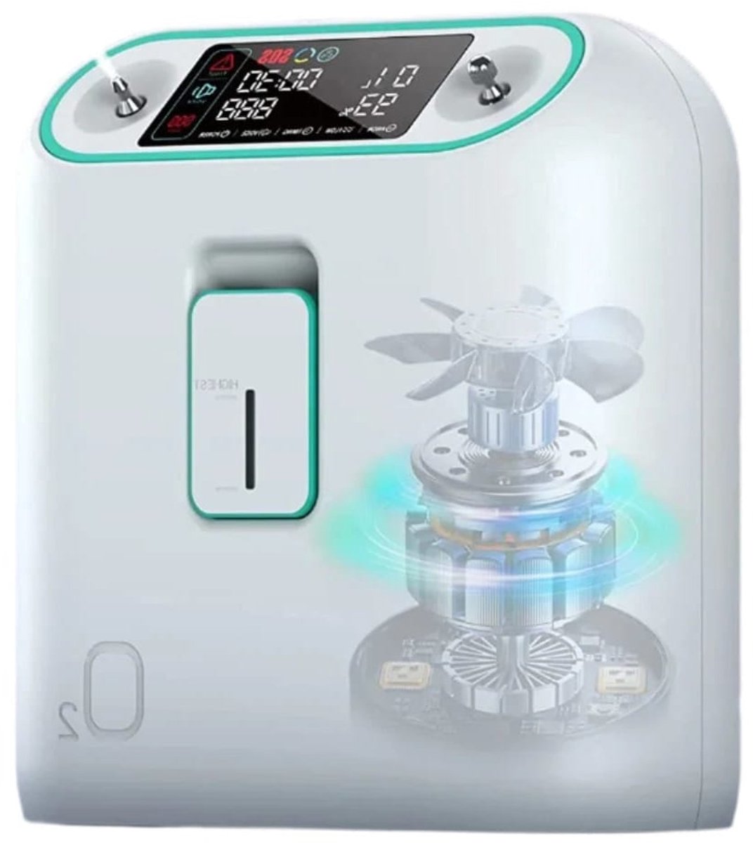 ZY-02 - Zuurstofconcentrator - Zuurstof Generator - Oxygen Concentrator - Zuurstofpomp - Luchtreiniger - Pollen - Zuurstof - Draagbaar - 93%+/-3% - 2L-9Lper min - Wit (8721577000386)