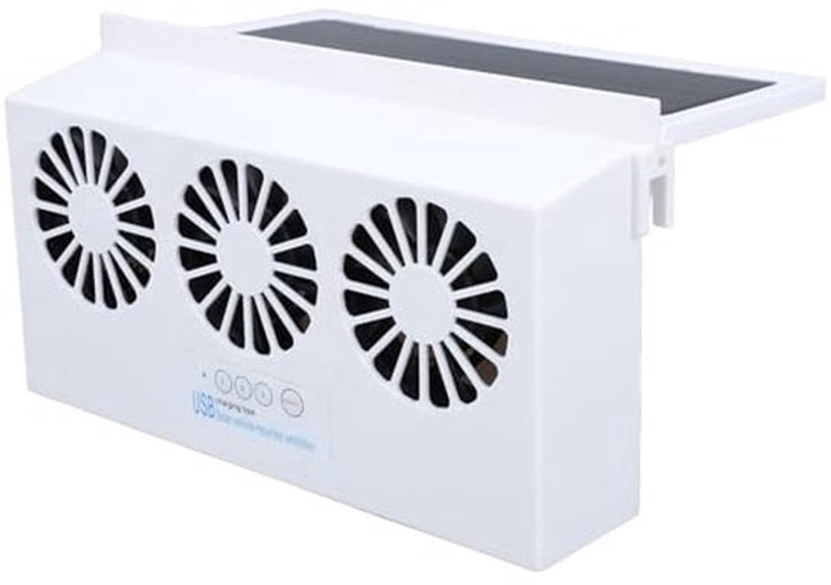 Auto-uitlaatventilator, 4500 Tpm, 3 Ventilatoren, Auto-ontluchter, Radiatorventilatoren op Zonne-energie, USB-aangedreven, Energiebesparend, Stille Autoruitkoeling, Luchtreiniger (6116559599835)