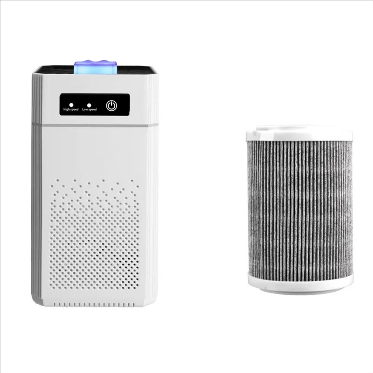 DeMoi Luchtreiniger | Air Purifier | Luchtvolume van 50 m³/u | Vervangbaar Filter | Pro Filter, Activated Carbon, Efficient HEPA | Aromatherapie | Wit (8721551070343)