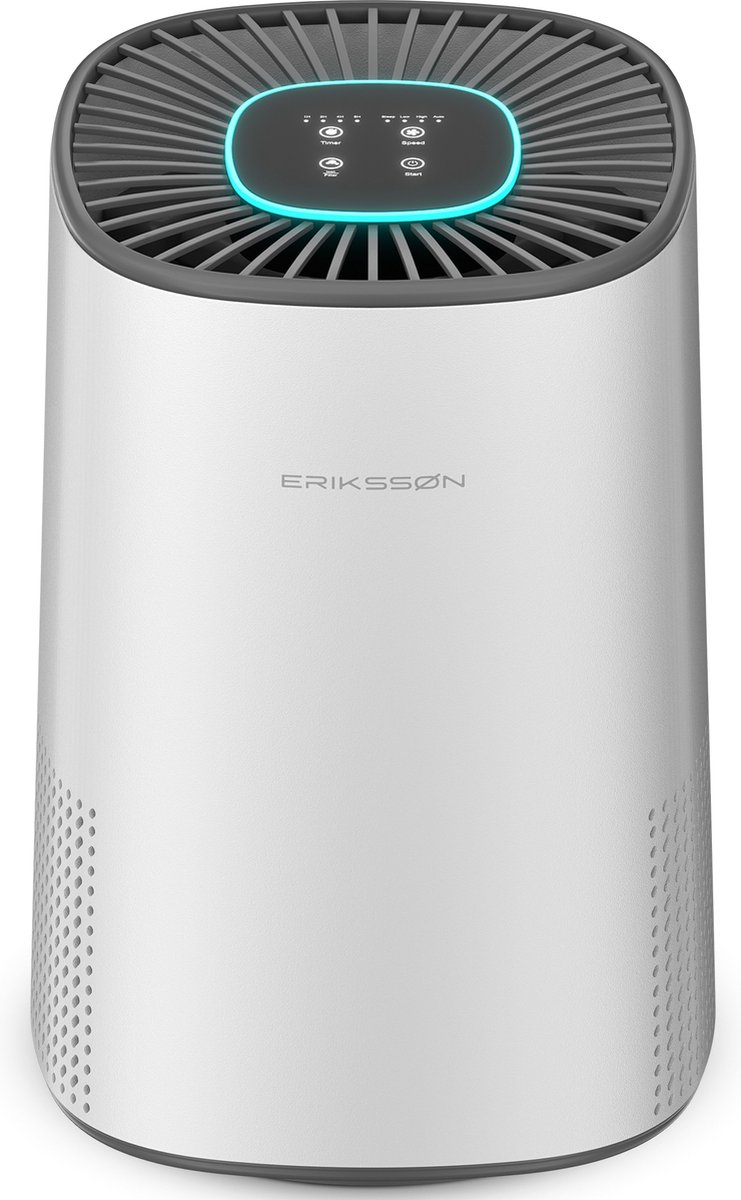 Erikssøn Luchtreiniger Elite - HEPA-14 Filter - Wit - 240 m3/u - Vermindert Stof En Pollen - Met Hepa Filter - Met Ionisator - Air Purifier - Clean Air (8720828027547)