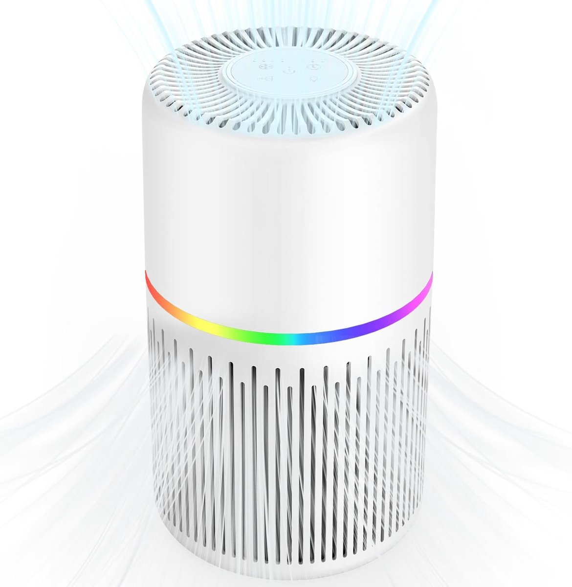 FRESHDEW H13 True HEPA luchtreiniger voor thuis, slaapkamer, grote ruimte, tot 300 vierkante meter, met 360 graden RGB-lichtinlaat, luchtreiniger (9101140271822)