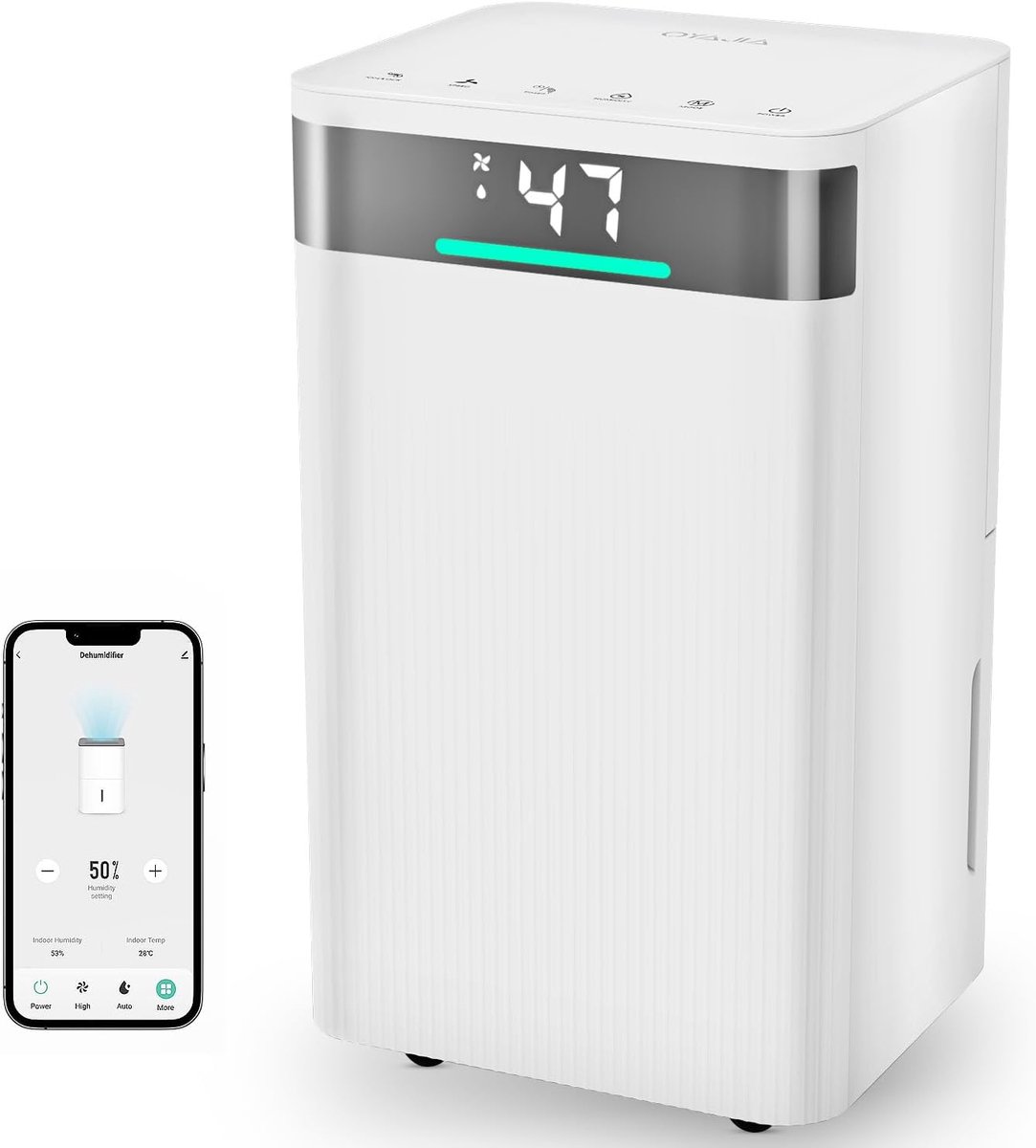 Luchtontvochtiger 14 l/D, 2 liter watertank, met wifi-app en touchscreen, beschikt over de functies ontvochtigen, drogen, water volledige herinnering, slaapmodus, ontdooien, luchtreiniging. (4848314790776)