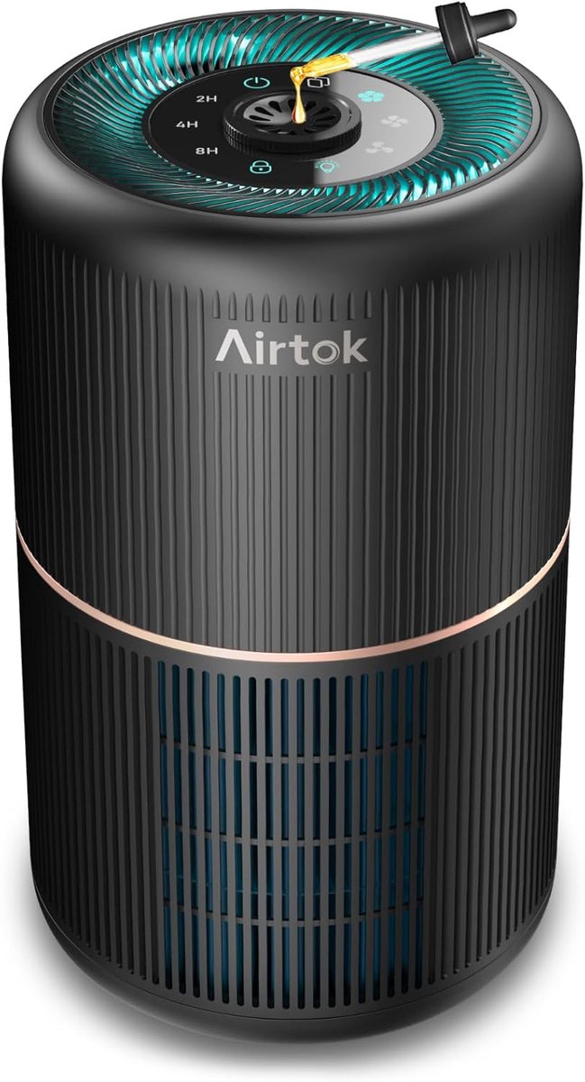 Luchtreiniger met HEPA Filter - Compacte Air Purifier - Voor Schone Lucht in Huis - Stil & Efficiënt - Geschikt voor Slaapkamer & Kantoor (8721249722486)
