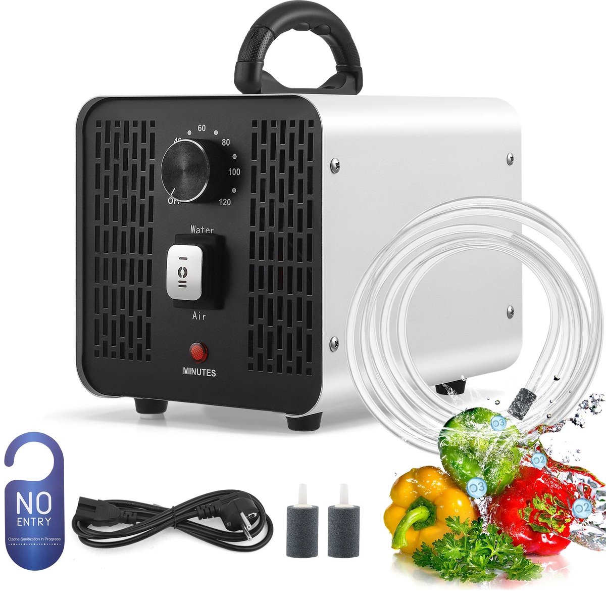 Miryx 2-in-1 Ozongenerator - Luchtreiniger - Geurverwijdering - 60.000 mg/u - Met Lucht- en Watermodus - Voor thuis, Rook (6153426826878)