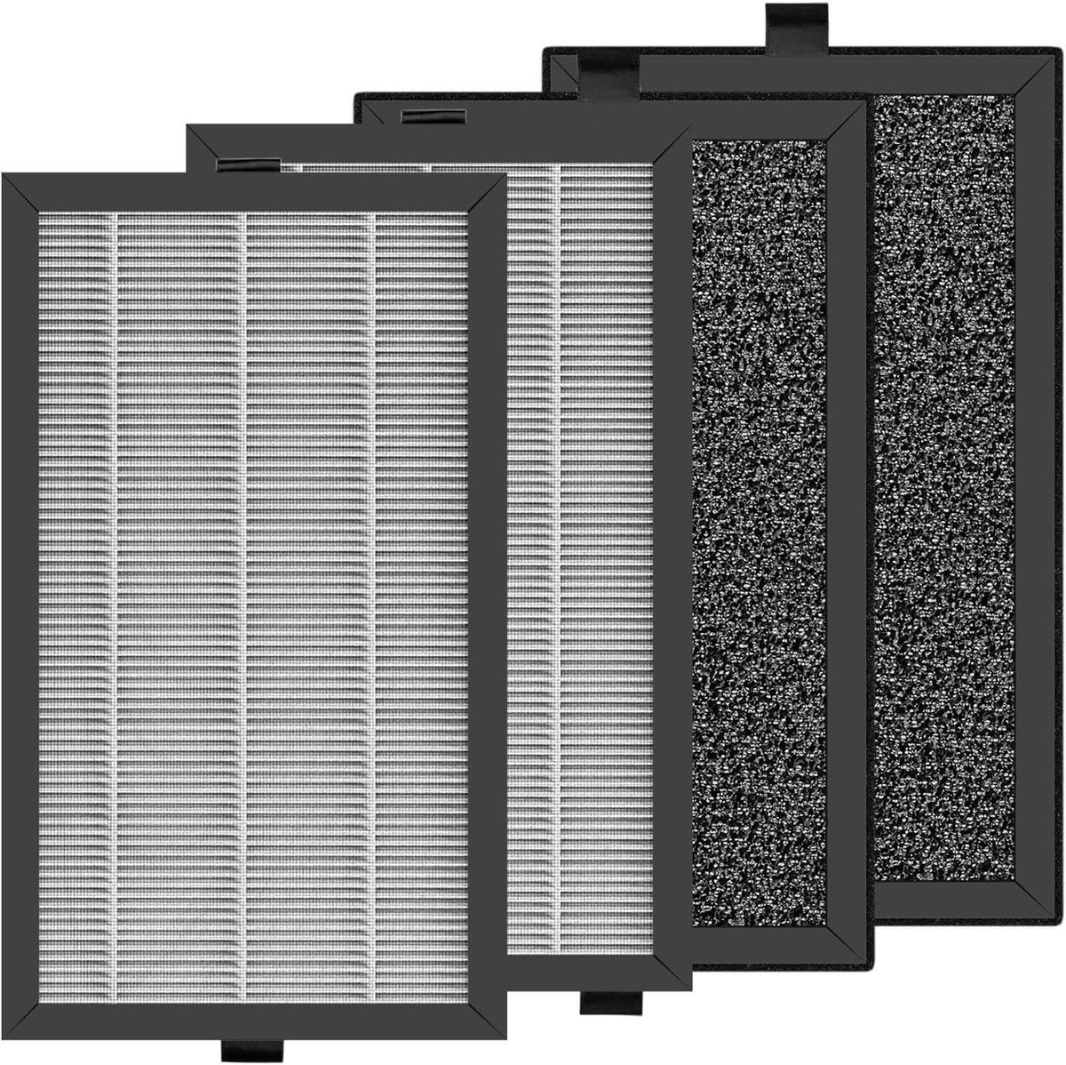 Vervangende Luchtfilter - Luchtreiniger - 4-Pack - H13 HEPA - Geactiveerd Koolstof - 3-Stadium Filtratiefilter - Vervanging - Standaardformaat - Geschikt voor Airversa Purelle AP2 - Hoge Kwaliteit - Wit (8785353253038)